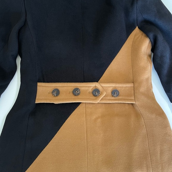 Anthropologie Avec Les Filles Wavy Colorblock Coat Calico Black Tan Cream XXS - Picture 13 of 16